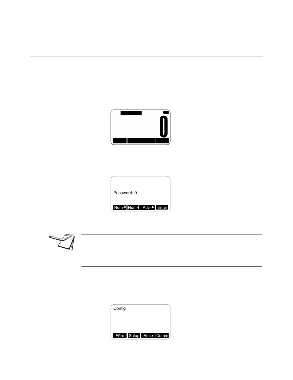 4 configuration mode, 1 accessing the configuration mode, Chapter 4 configuration mode | Accessing the configuration mode | Dillon Quick-Check Wire Tension Meter (Red) User Manual | Page 26 / 38