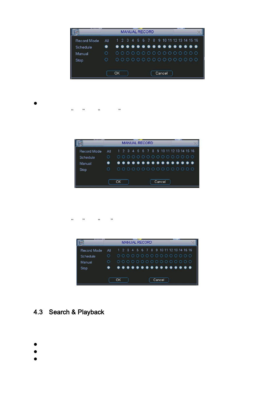 Search & playback, Search menu, 3 search & playback | DVR systems DVR31xxH Series User Manual | Page 31 / 146