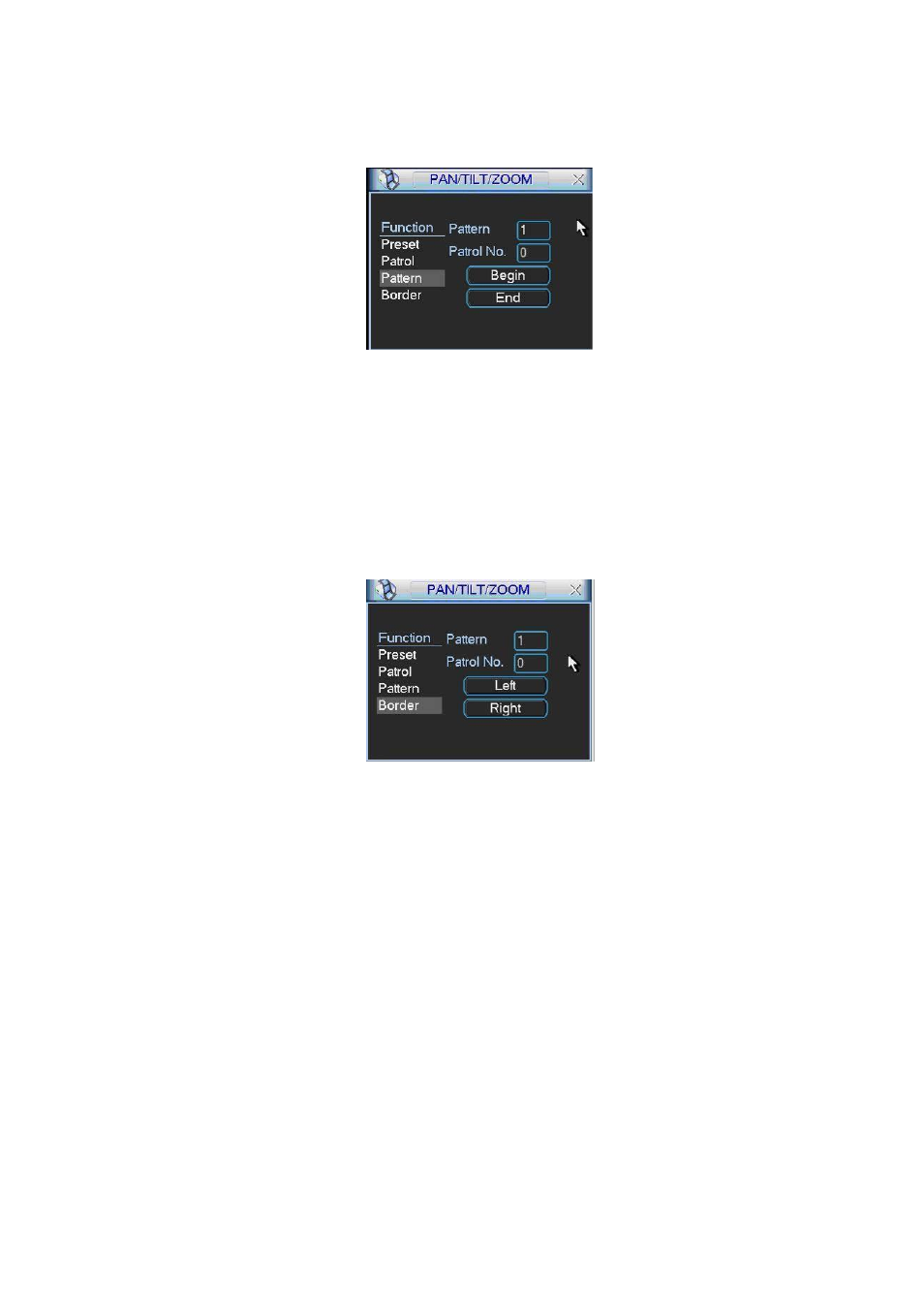 Activate pattern function, Border setup, Activate border function | Flip, 416h416h, Figure | DVR systems DVR31xxH Series User Manual | Page 80 / 146
