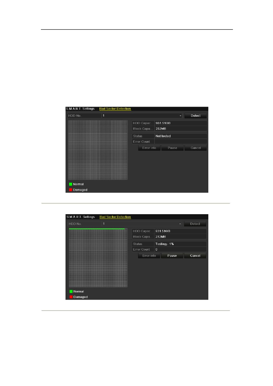 7 detecting bad sector | DVR systems DVR-HDE-960H-960H2 Series User Manual | Page 149 / 180