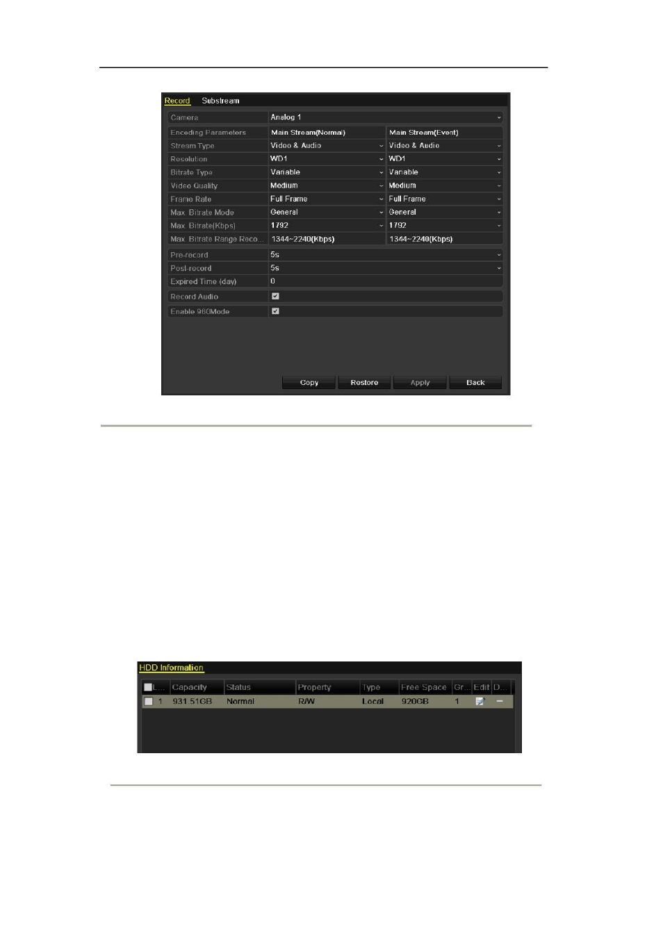 8 configuring hdd group for record | DVR systems DVR-HDE-960H-960H2 Series User Manual | Page 63 / 180