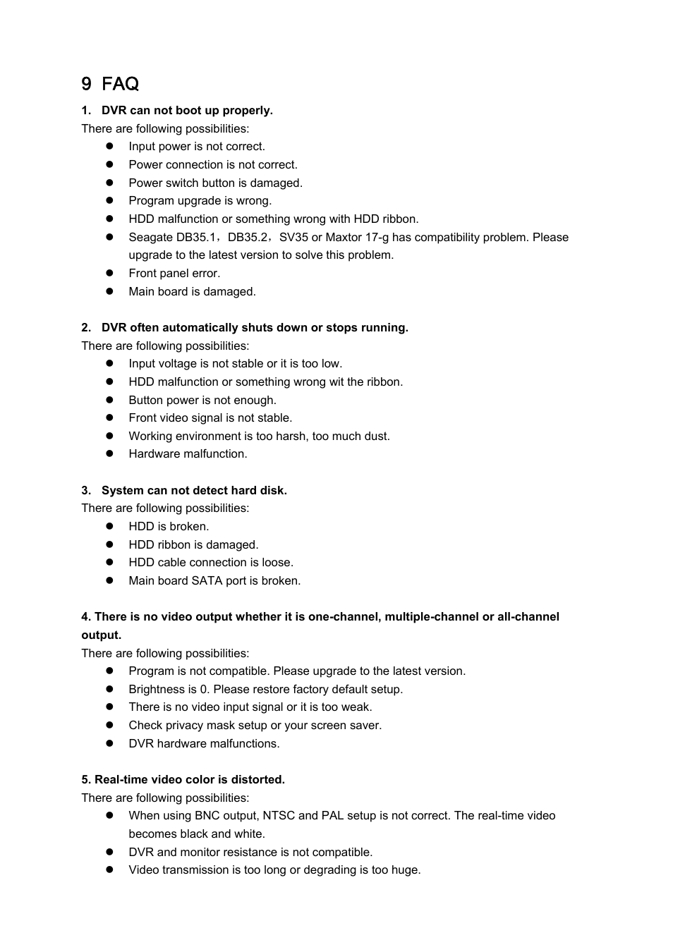 9 faq | DVR systems DVRxx04HF-A Series User Manual | Page 162 / 181