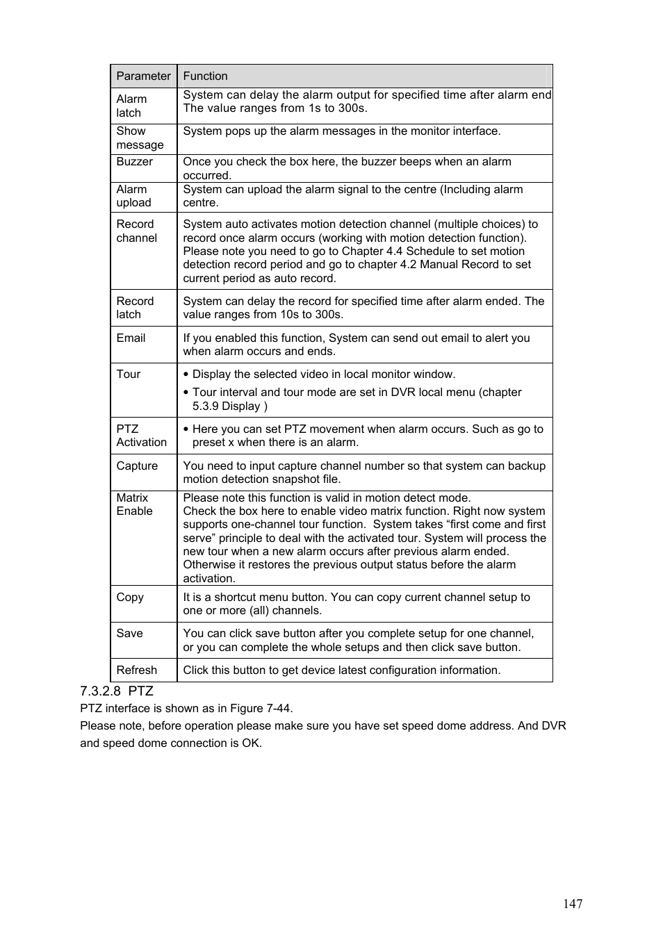 8 ptz | DVR systems DVRxx04HF-S Series User Manual | Page 157 / 194