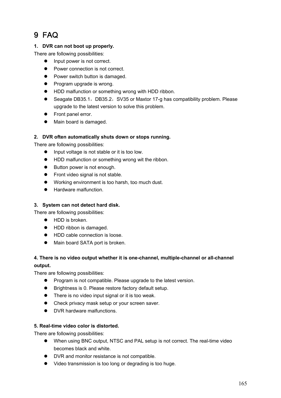 9 faq | DVR systems DVRxx04HF-S Series User Manual | Page 175 / 194