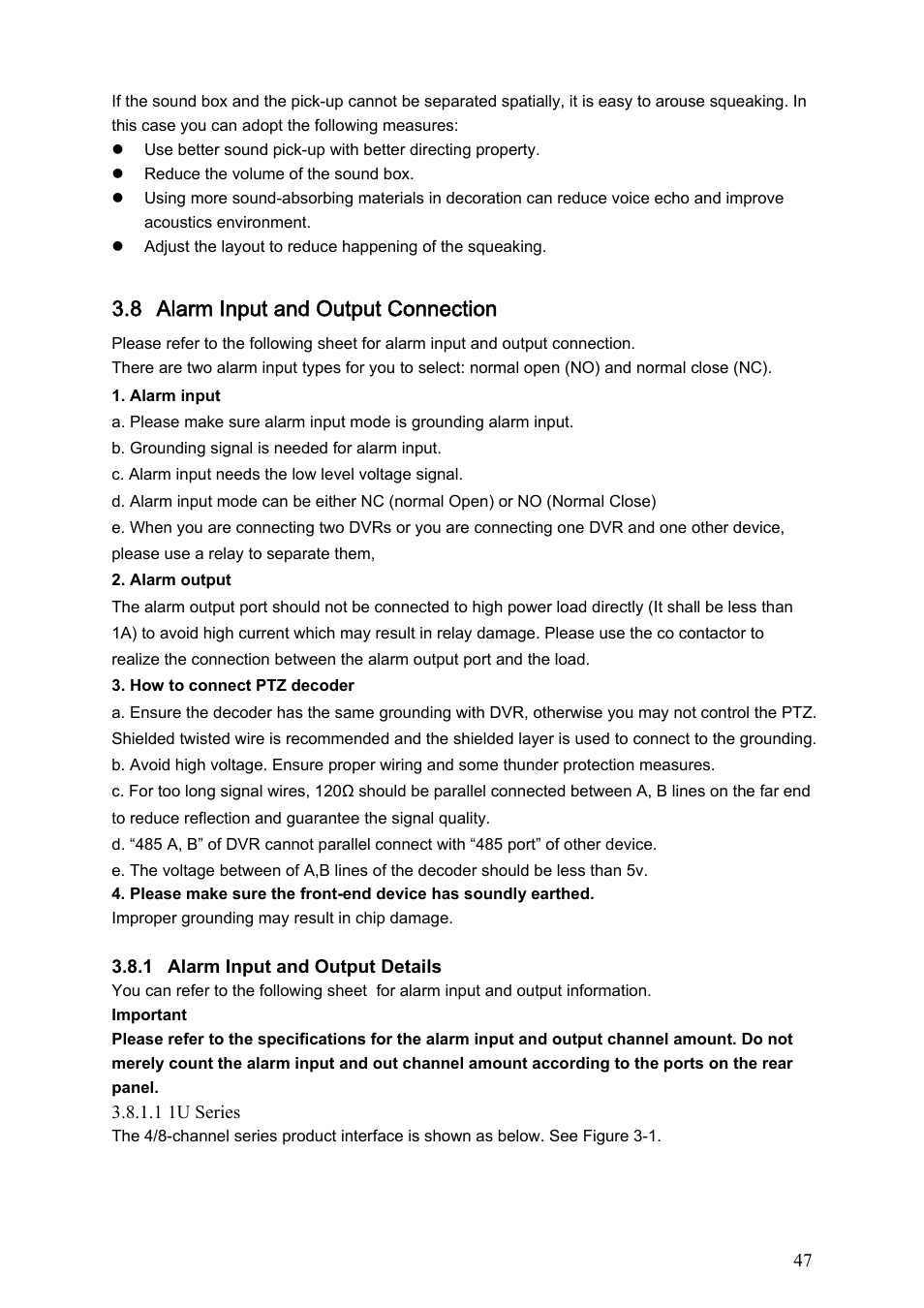 8 alarm input and output connection | DVR systems DVRxx04HF-S Series User Manual | Page 57 / 194