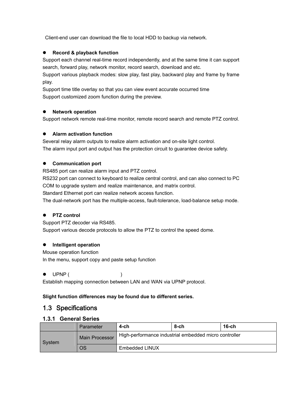 3 specifications | DVR systems DVRxx04HF-U Series User Manual | Page 12 / 193