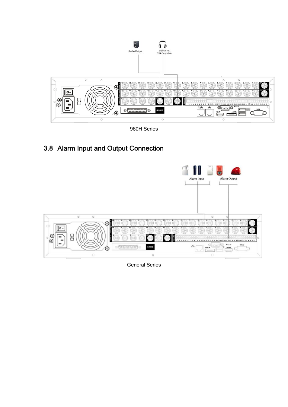 8 alarm input and output connection | DVR systems DVRxx04HF-U Series User Manual | Page 44 / 193