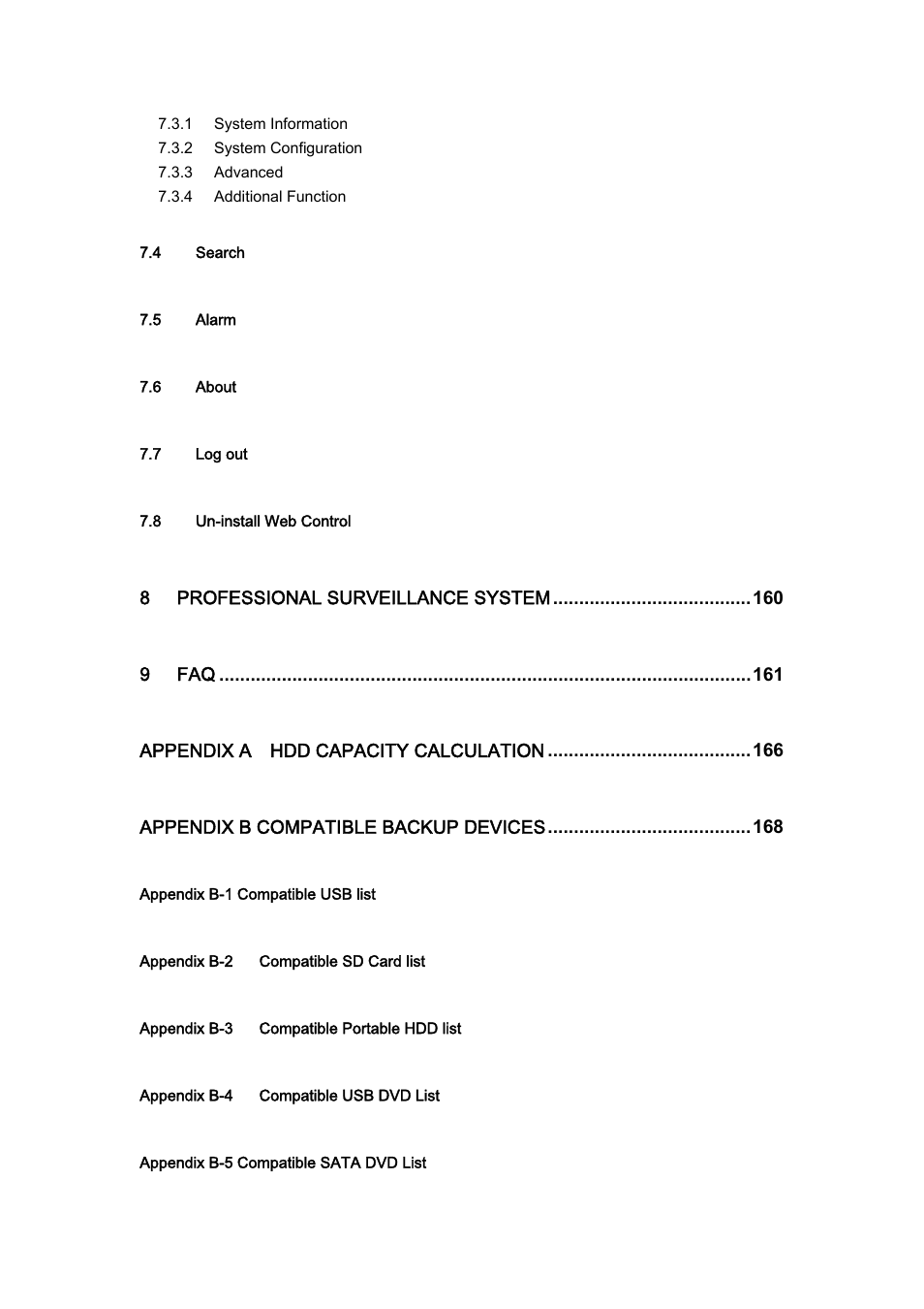 DVR systems DVRxx04HF-U Series User Manual | Page 7 / 193