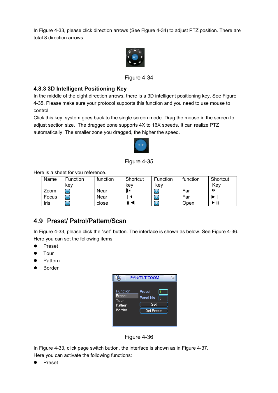 9 preset/ patrol/pattern/scan | DVR systems DVRxx04LE-A Series User Manual | Page 51 / 156