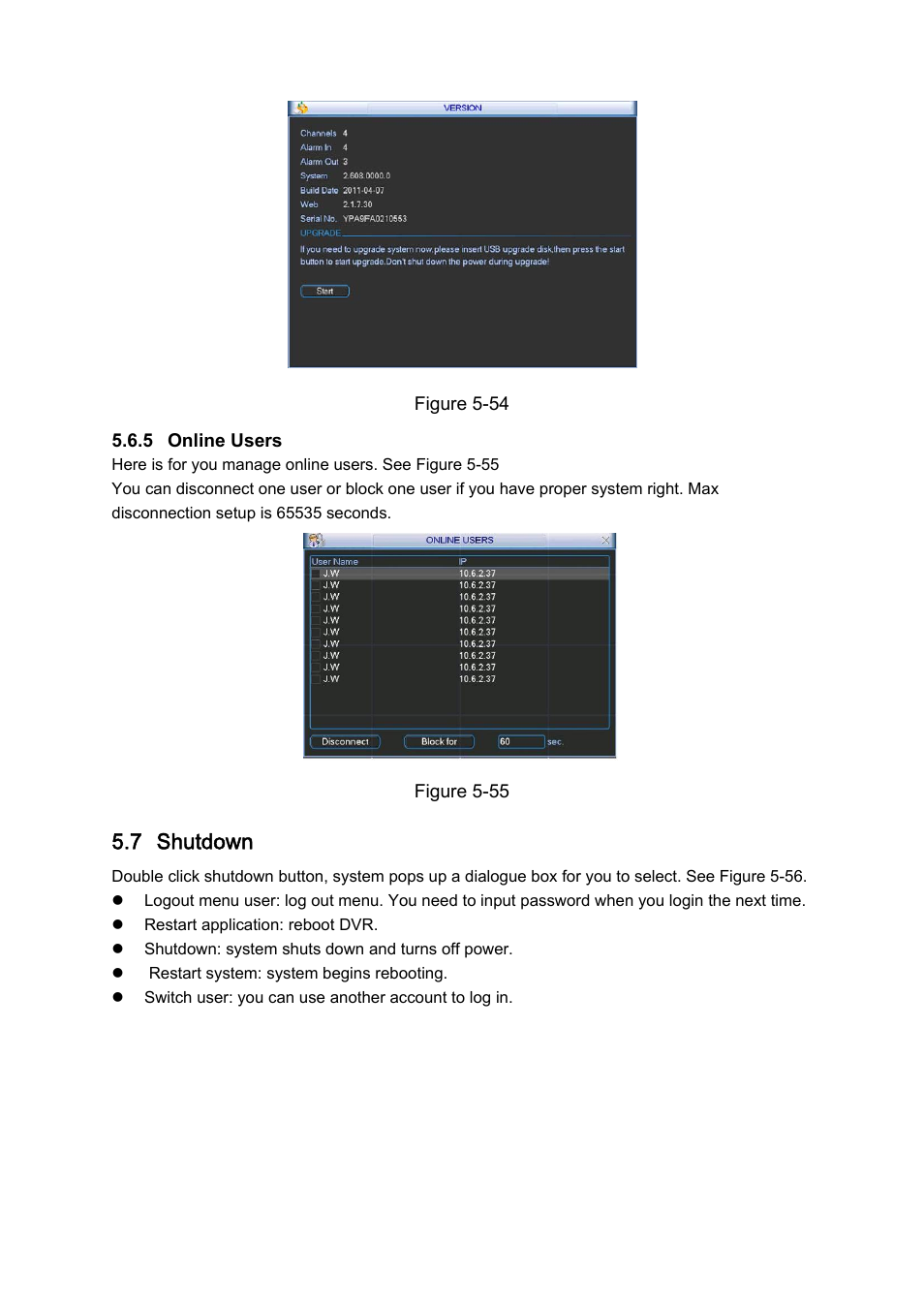 7 shutdown | DVR systems DVRxx04LE-A Series User Manual | Page 86 / 156