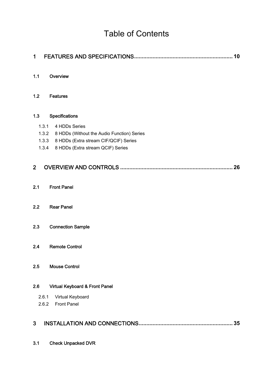 DVR systems DVRxx04LE-S(U) Series User Manual | Page 2 / 174