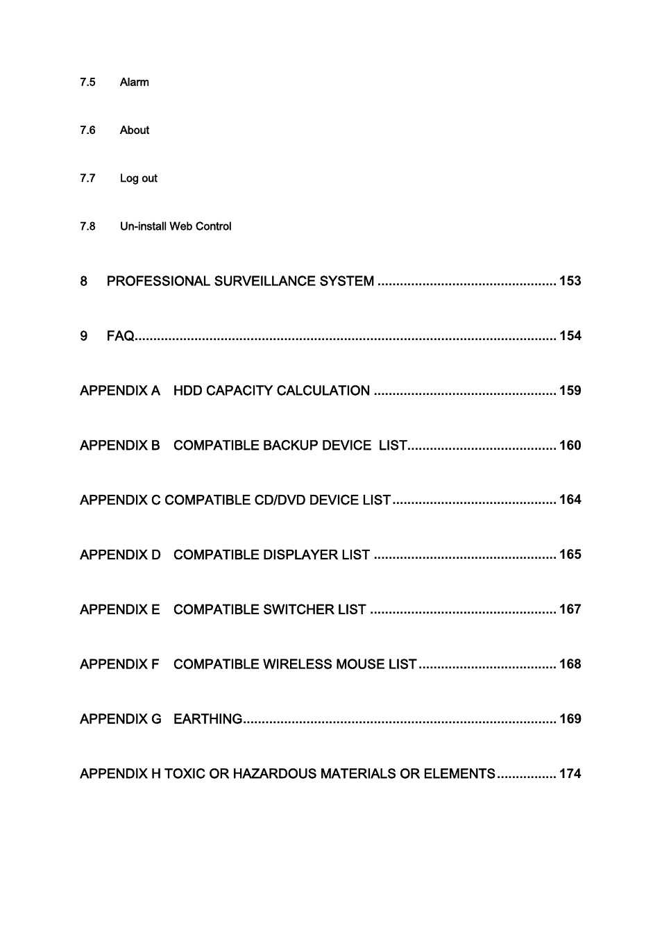 DVR systems DVRxx04LE-S(U) Series User Manual | Page 7 / 174