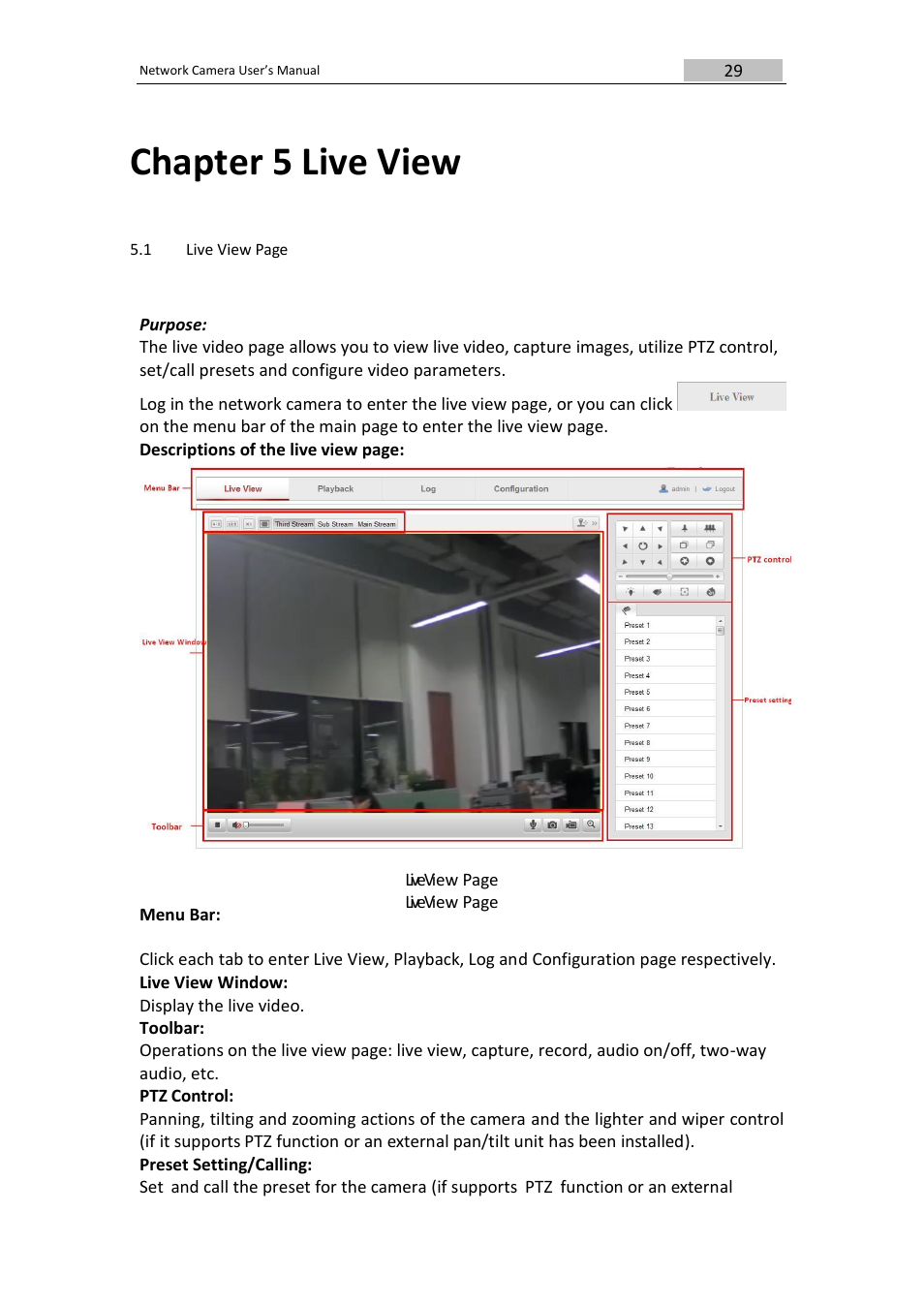 Chapter 5 live view | DVR systems IPC User Manual | Page 30 / 93