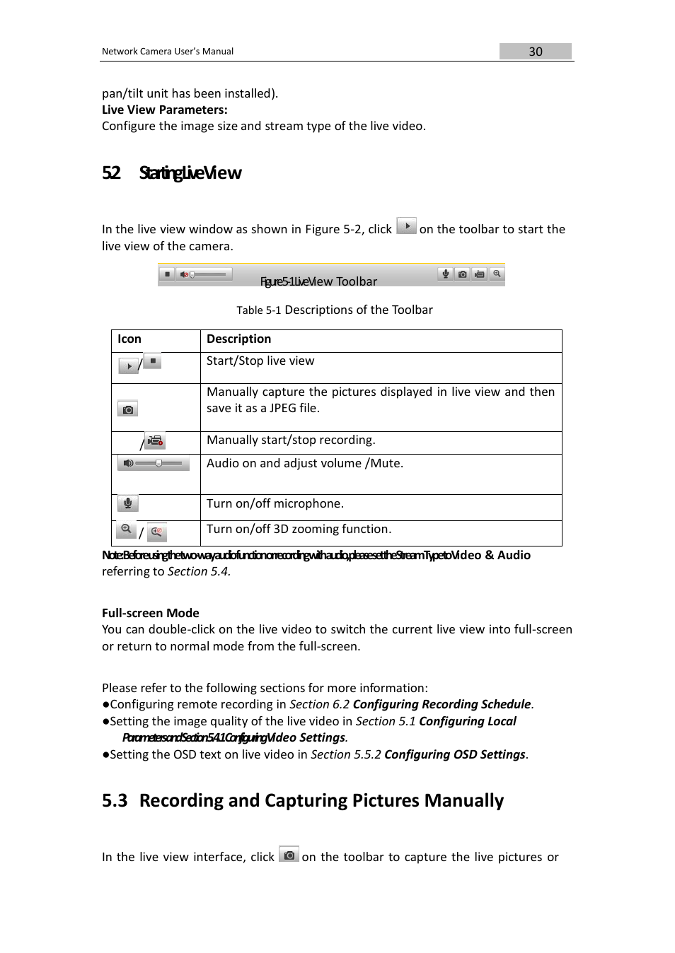 2 starting live view, 3 recording and capturing pictures manually | DVR systems IPC User Manual | Page 31 / 93