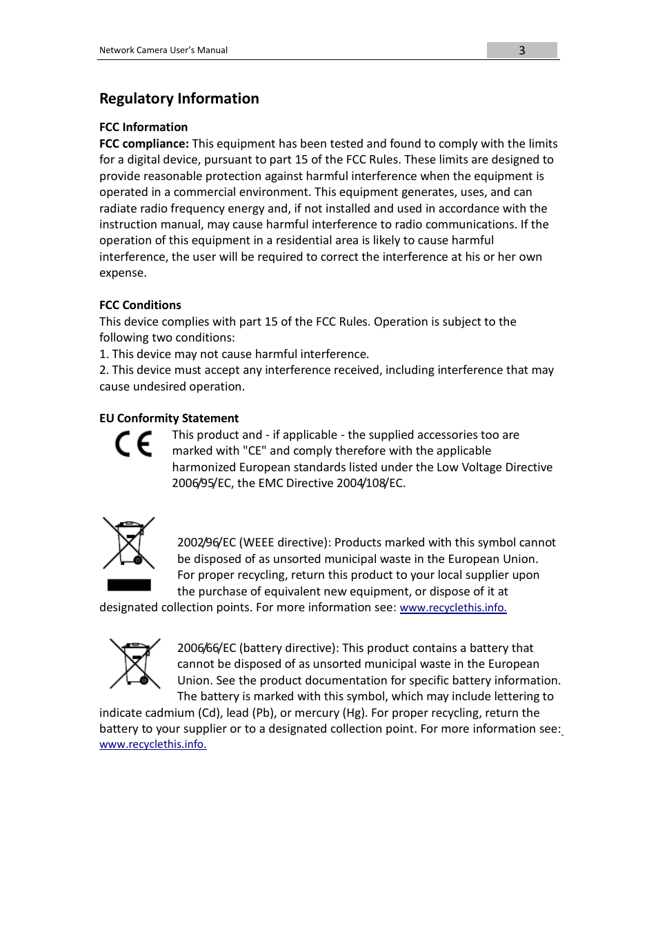 Regulatory information | DVR systems IPC User Manual | Page 4 / 93