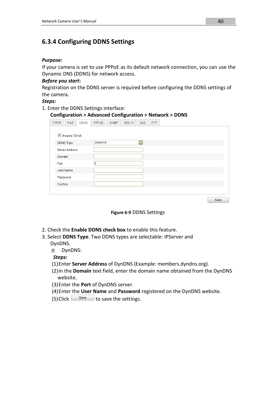 4 configuring ddns settings | DVR systems IPC User Manual | Page 41 / 93