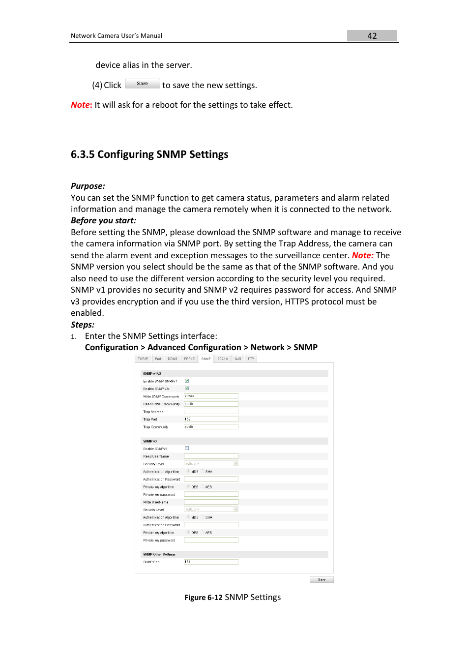 5 configuring snmp settings, Device alias in the server, 4) click to save the new settings | Snmp settings | DVR systems IPC User Manual | Page 43 / 93