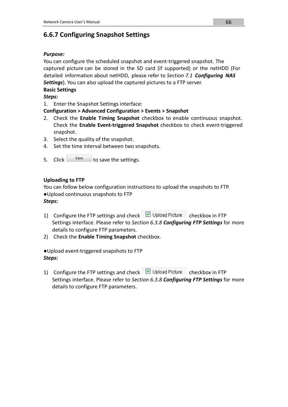 7 configuring snapshot settings | DVR systems IPC User Manual | Page 67 / 93