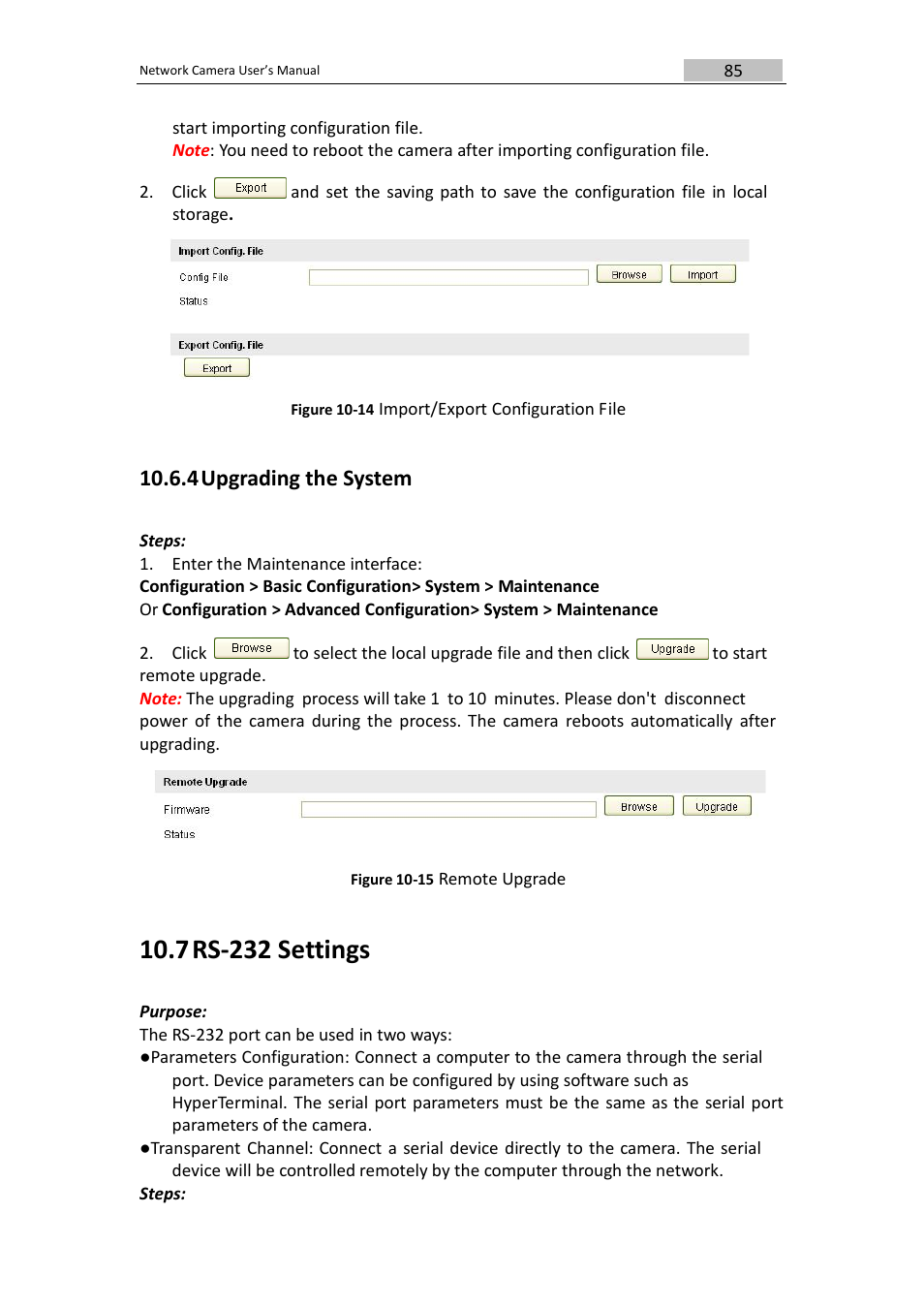 7 rs-232 settings, 4 upgrading the system | DVR systems IPC User Manual | Page 87 / 93