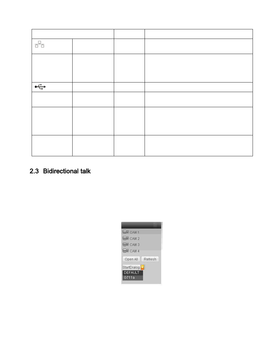 Bidirectional talk, Device-end to pc-end, 3 bidirectional talk | DVR systems NVR38xx Series User Manual | Page 22 / 138