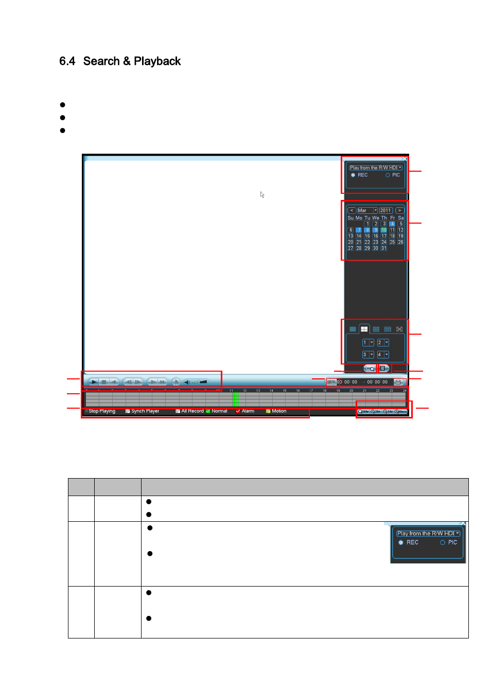 Search & playback, 4 search & playback | DVR systems NVR38xx Series User Manual | Page 35 / 138