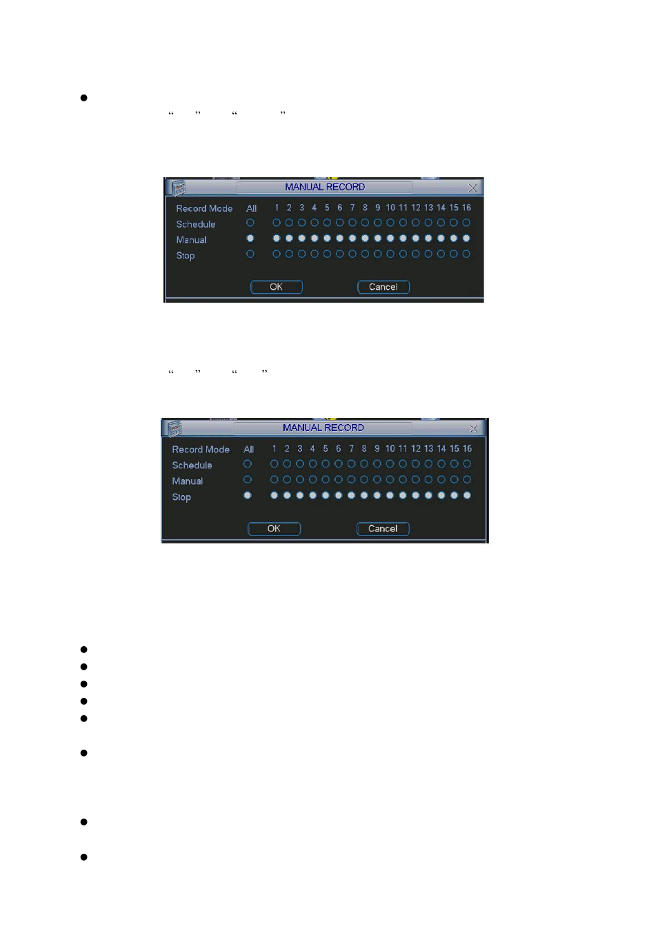 Stop all channel recording, Account | DVR systems NVR38xx Series User Manual | Page 71 / 138