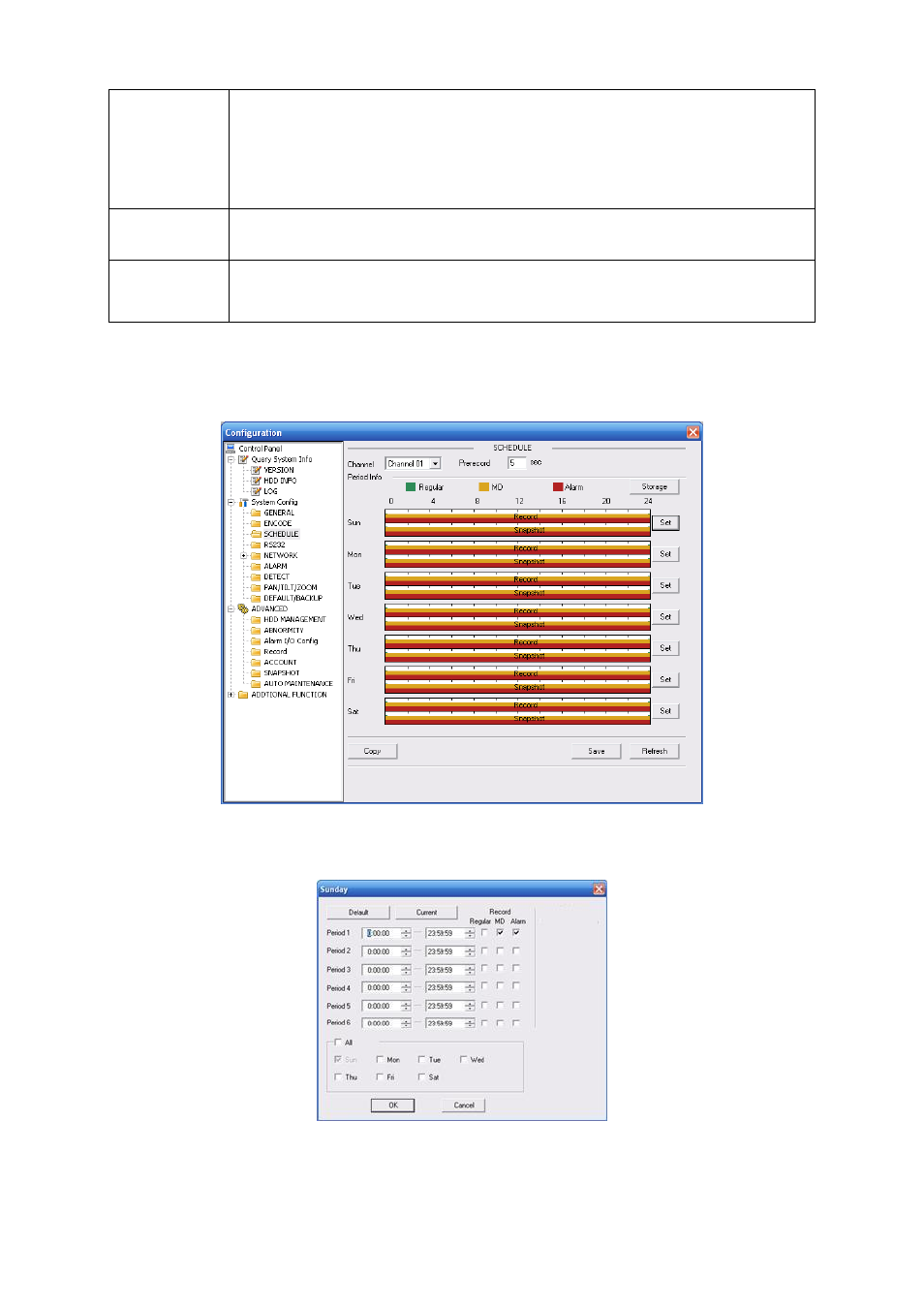 Schedule | DVR systems NVR38xx Series User Manual | Page 92 / 138