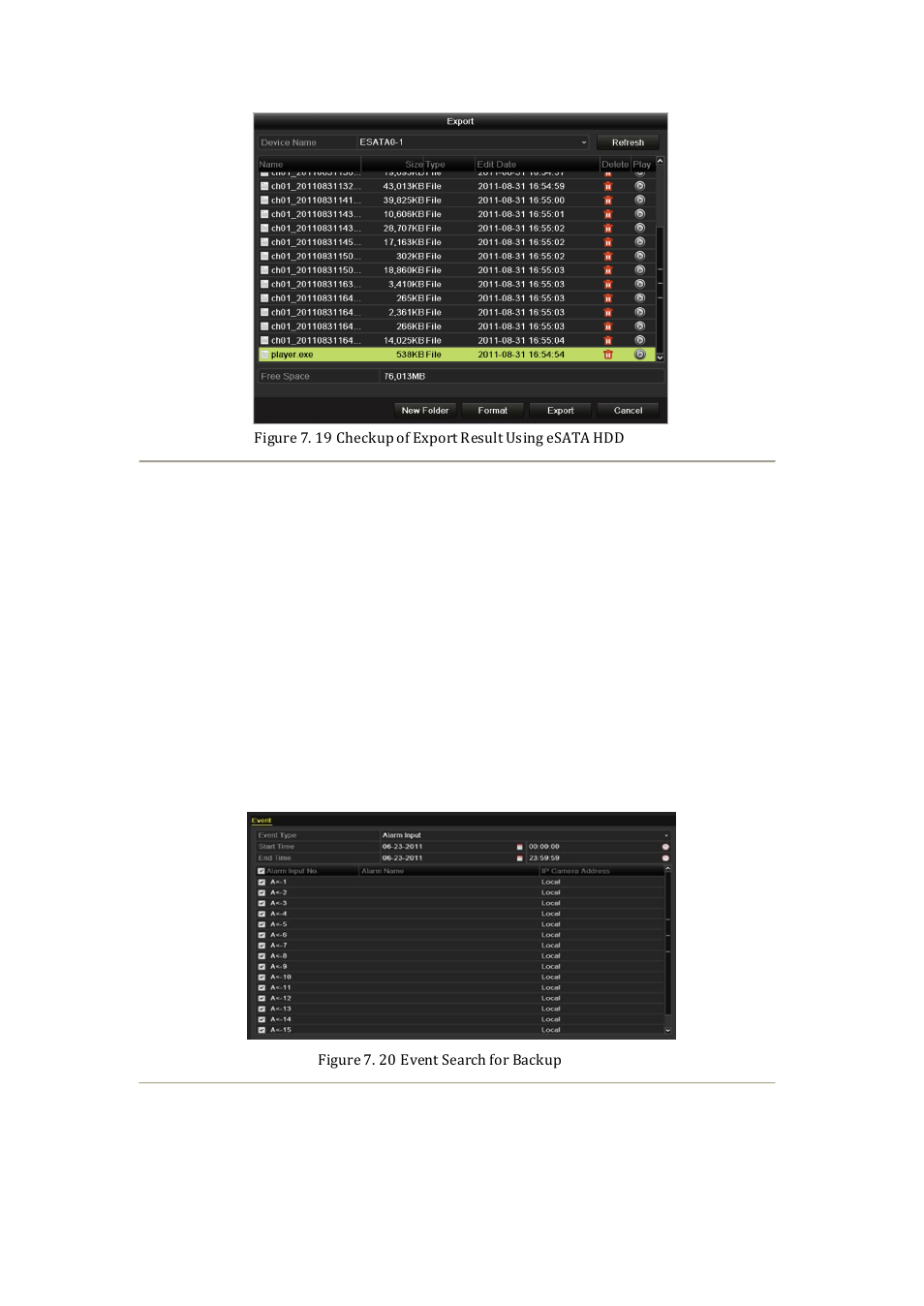 3 backing up by event search | DVR systems NVR60xx Series User Manual | Page 106 / 192