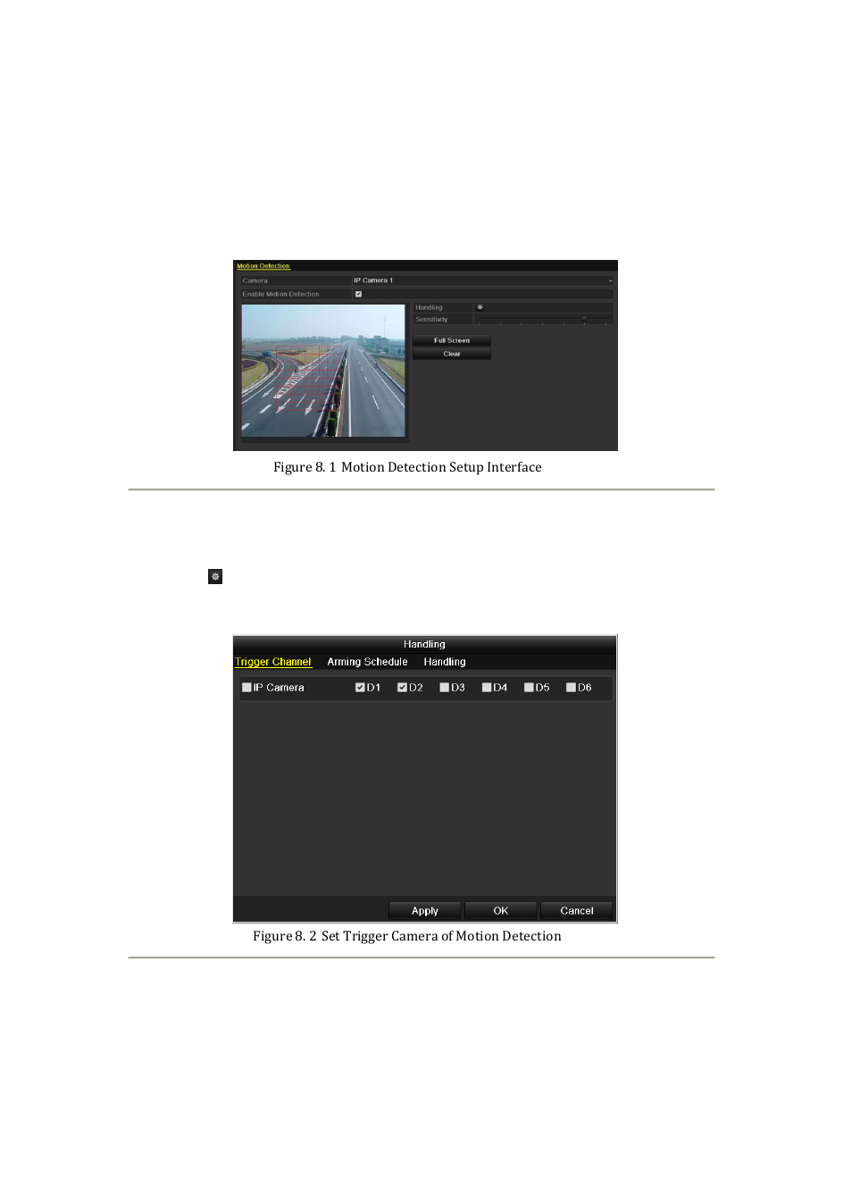 1 setting motion detection alarm | DVR systems NVR60xx Series User Manual | Page 117 / 192