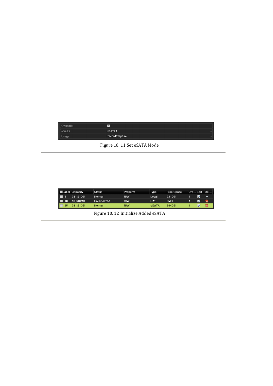 3 managing esata | DVR systems NVR60xx Series User Manual | Page 153 / 192