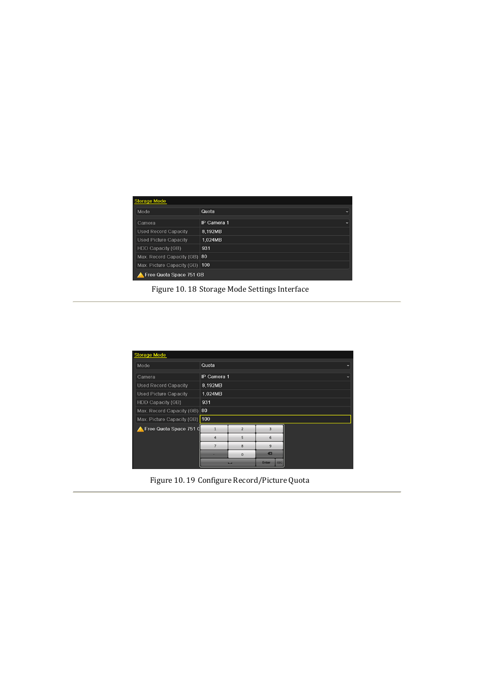 5 configuring quota mode | DVR systems NVR60xx Series User Manual | Page 157 / 192