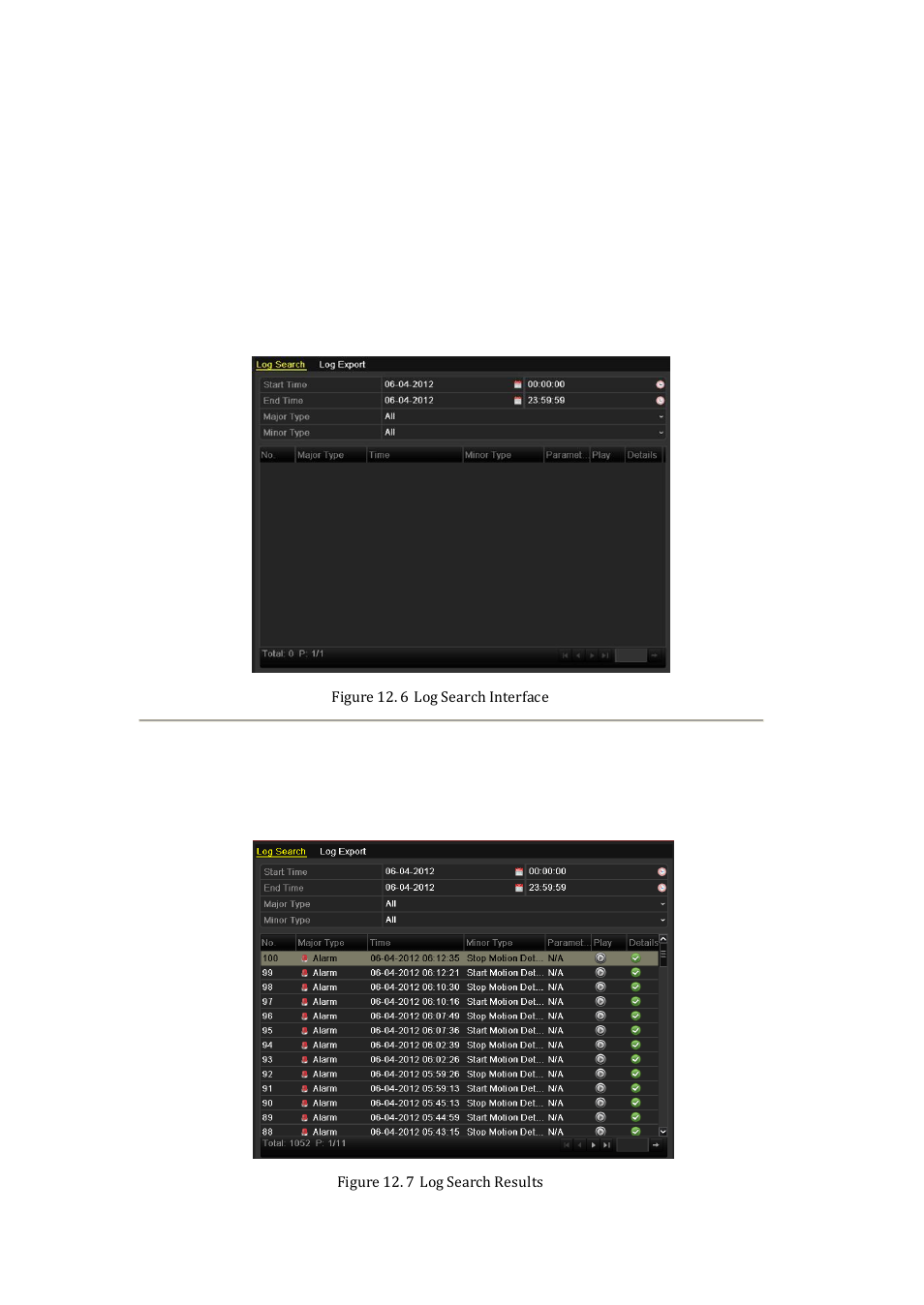 2 searching & export log files | DVR systems NVR60xx Series User Manual | Page 173 / 192