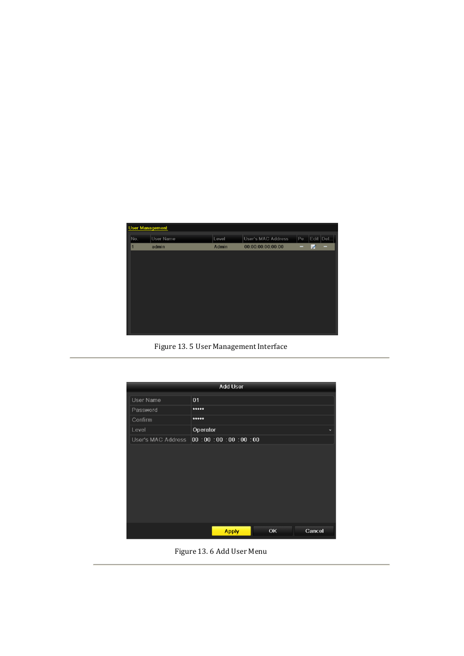 5 managing user accounts, 1 adding a user | DVR systems NVR60xx Series User Manual | Page 185 / 192