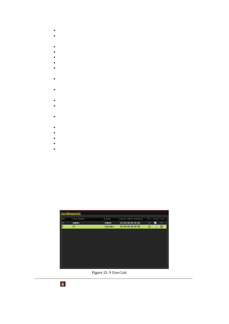 2 deleting a user | DVR systems NVR60xx Series User Manual | Page 187 / 192