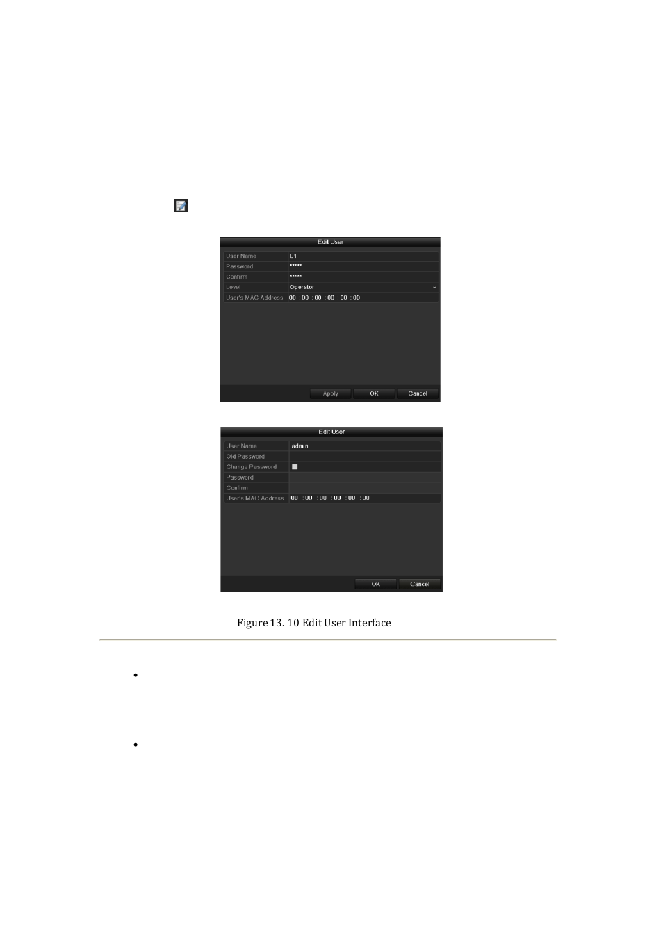 3 editing a user | DVR systems NVR60xx Series User Manual | Page 188 / 192