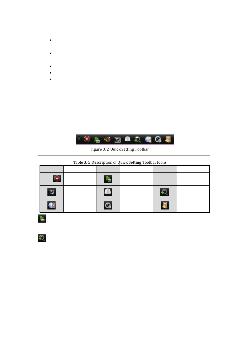 4 quick setting toolbar in live view mode | DVR systems NVR60xx Series User Manual | Page 42 / 192