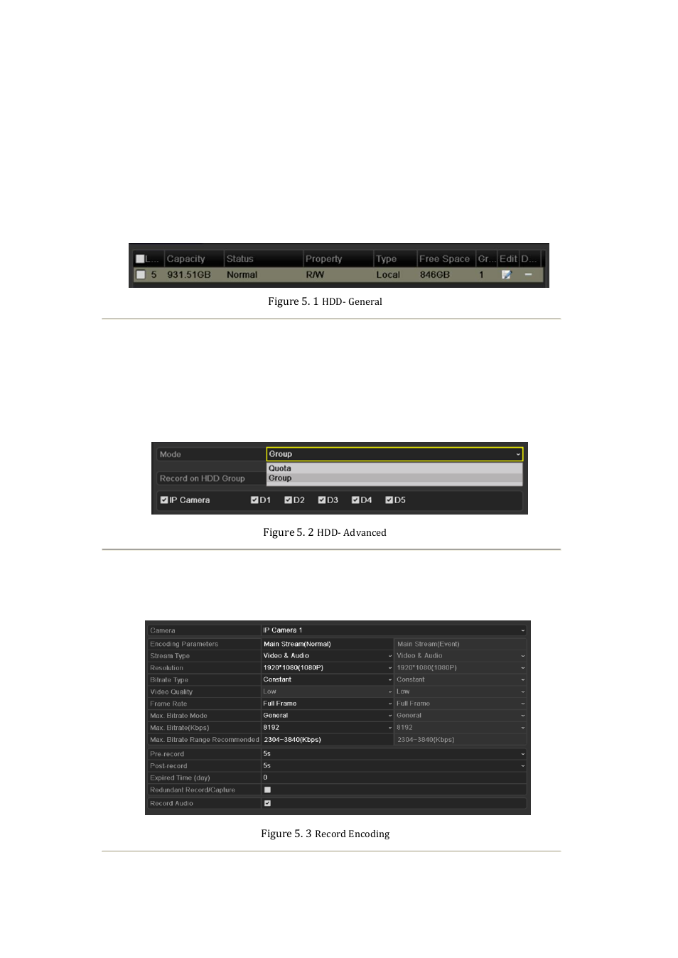 1 configuring encoding parameters | DVR systems NVR60xx Series User Manual | Page 60 / 192