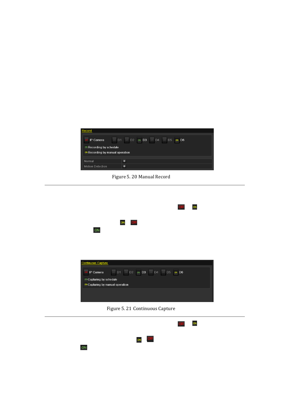 5 manual record and continuous capture | DVR systems NVR60xx Series User Manual | Page 71 / 192