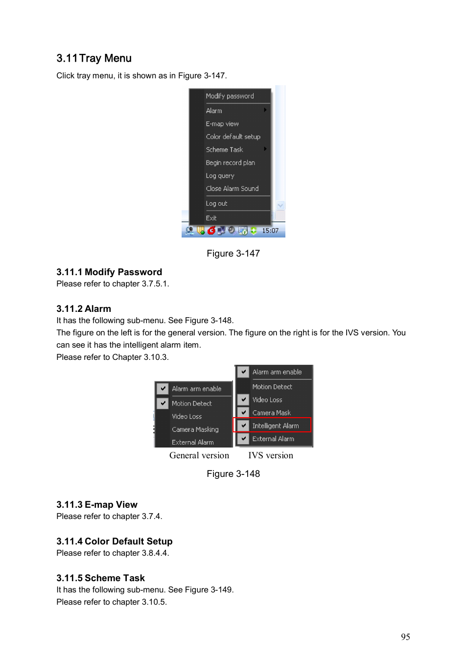 11 tray menu | DVR systems PSS ENG User Manual | Page 101 / 112