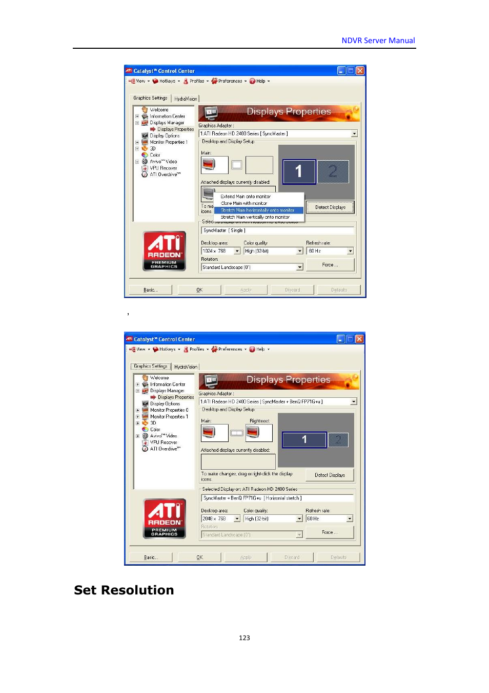 Set resolution | DVR systems WatchNET Software User Manual | Page 123 / 139