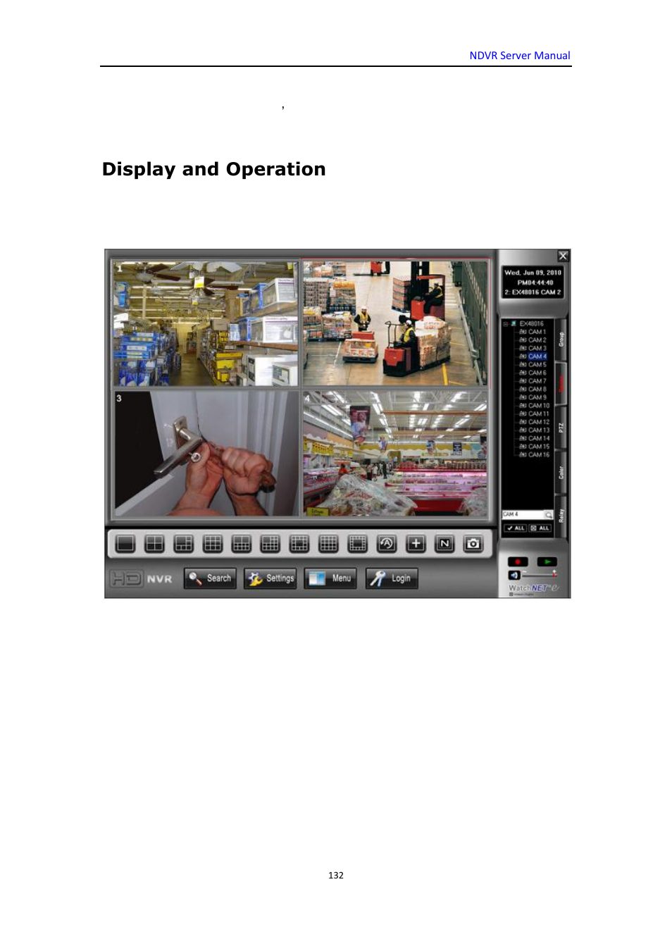 Display and operation | DVR systems WatchNET Software User Manual | Page 132 / 139