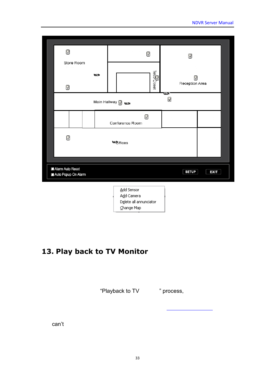 Play back to tv monitor | DVR systems WatchNET Software User Manual | Page 33 / 139