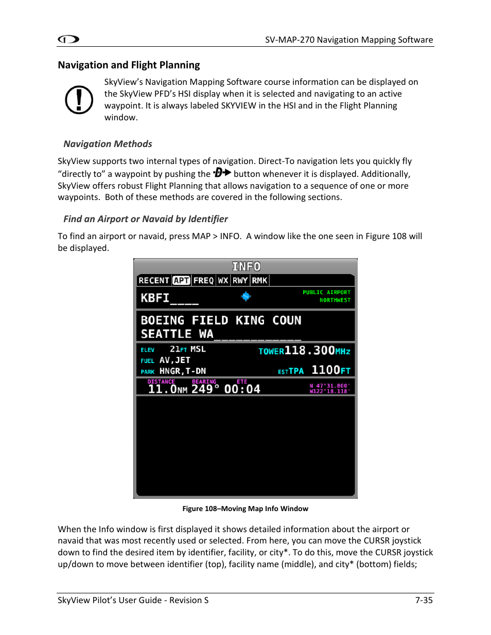 Navigation and flight planning -35 | Dynon Avionics SkyView Pilots Users Guide User Manual | Page 125 / 239