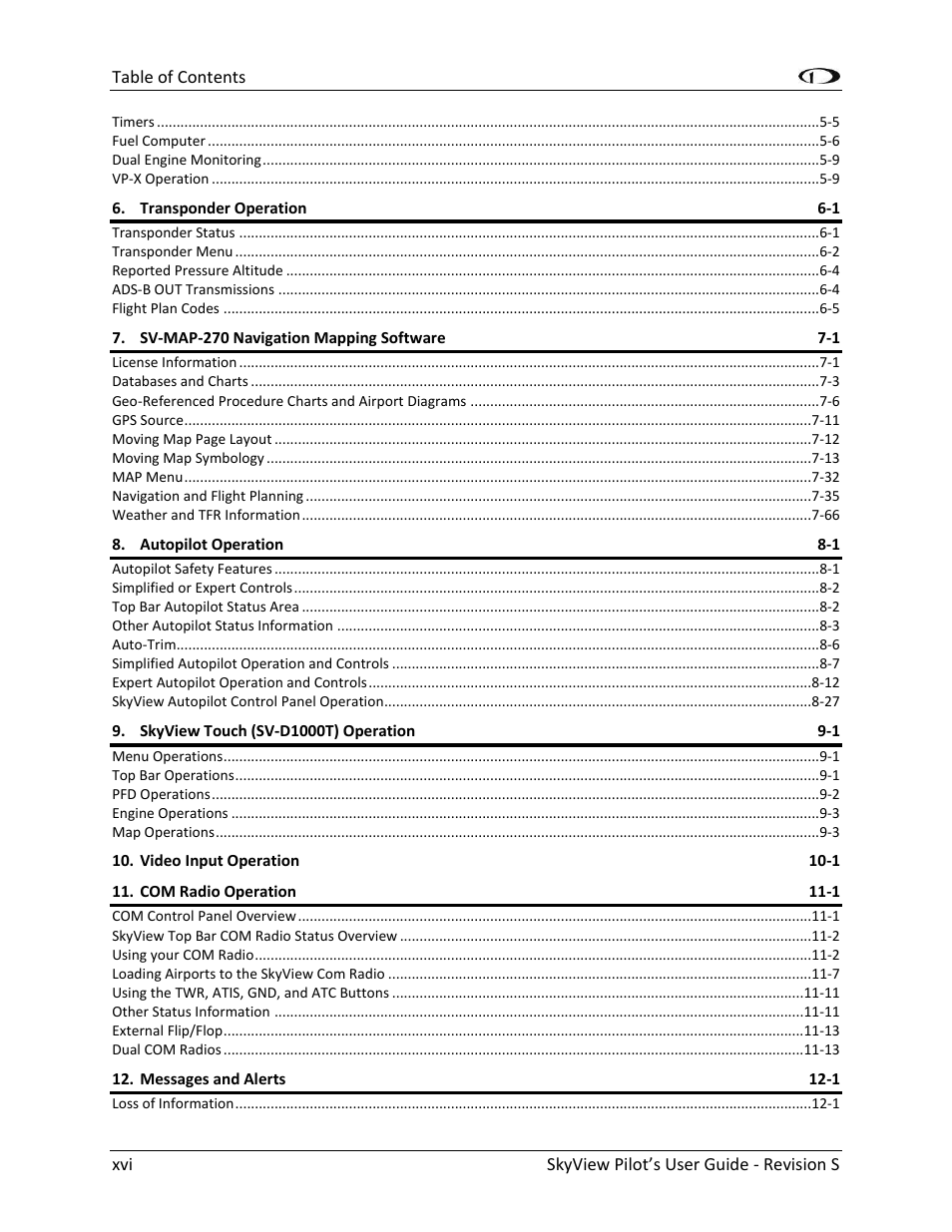 Dynon Avionics SkyView Pilots Users Guide User Manual | Page 16 / 239