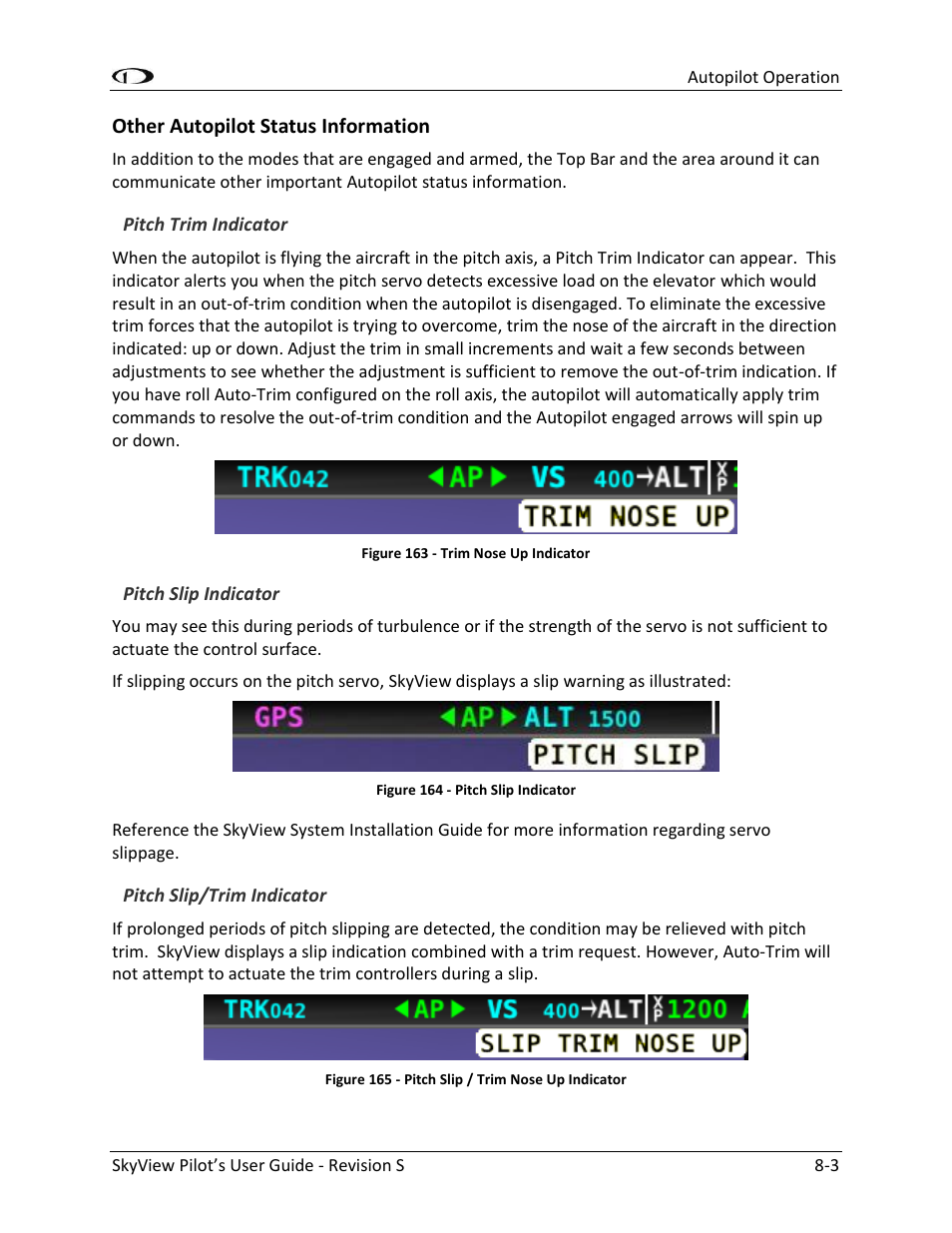 Other autopilot status information -3 | Dynon Avionics SkyView Pilots Users Guide User Manual | Page 169 / 239