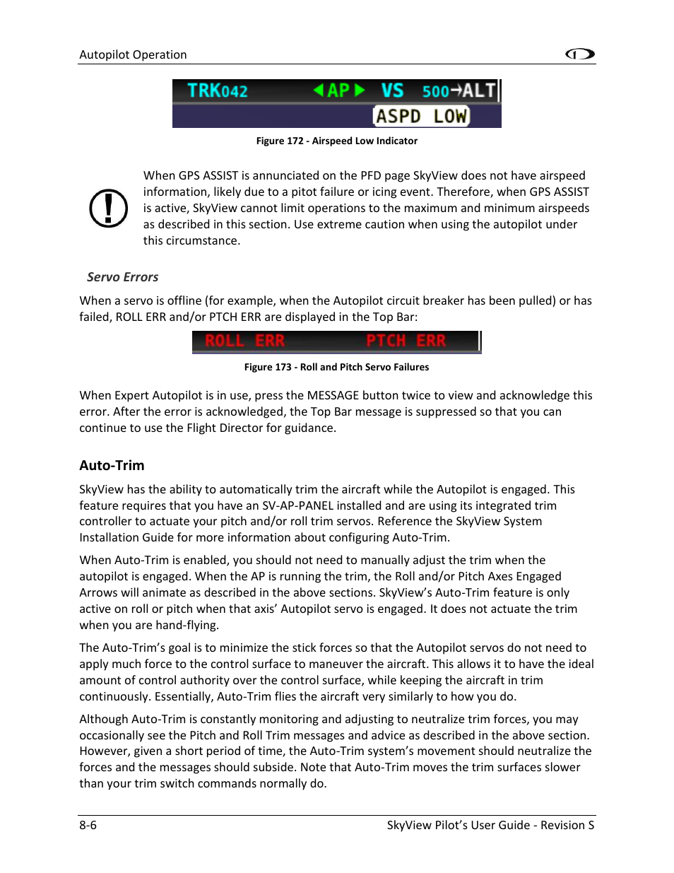 Auto-trim -6 | Dynon Avionics SkyView Pilots Users Guide User Manual | Page 172 / 239
