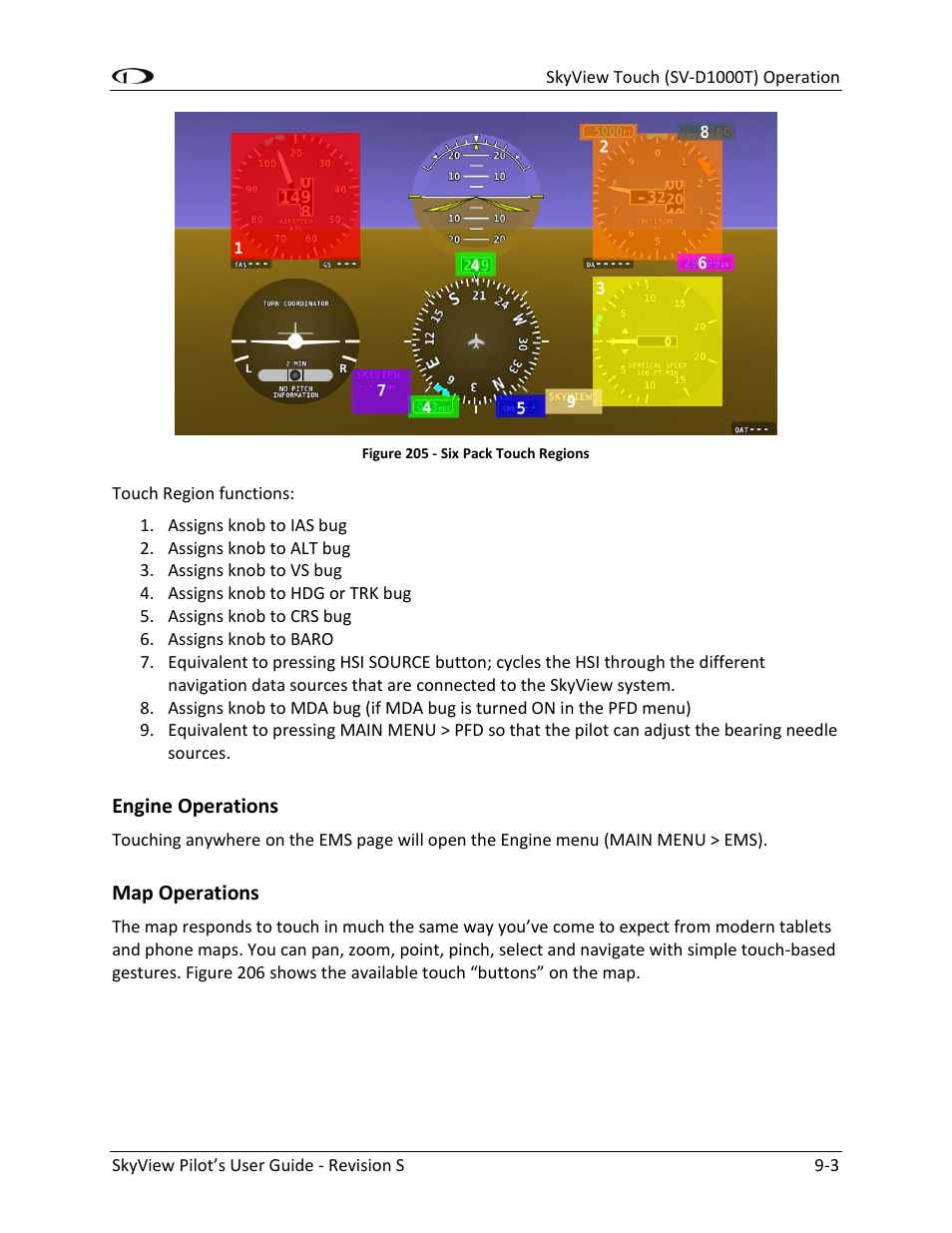 Engine operations -3, Map operations -3 | Dynon Avionics SkyView Pilots Users Guide User Manual | Page 197 / 239