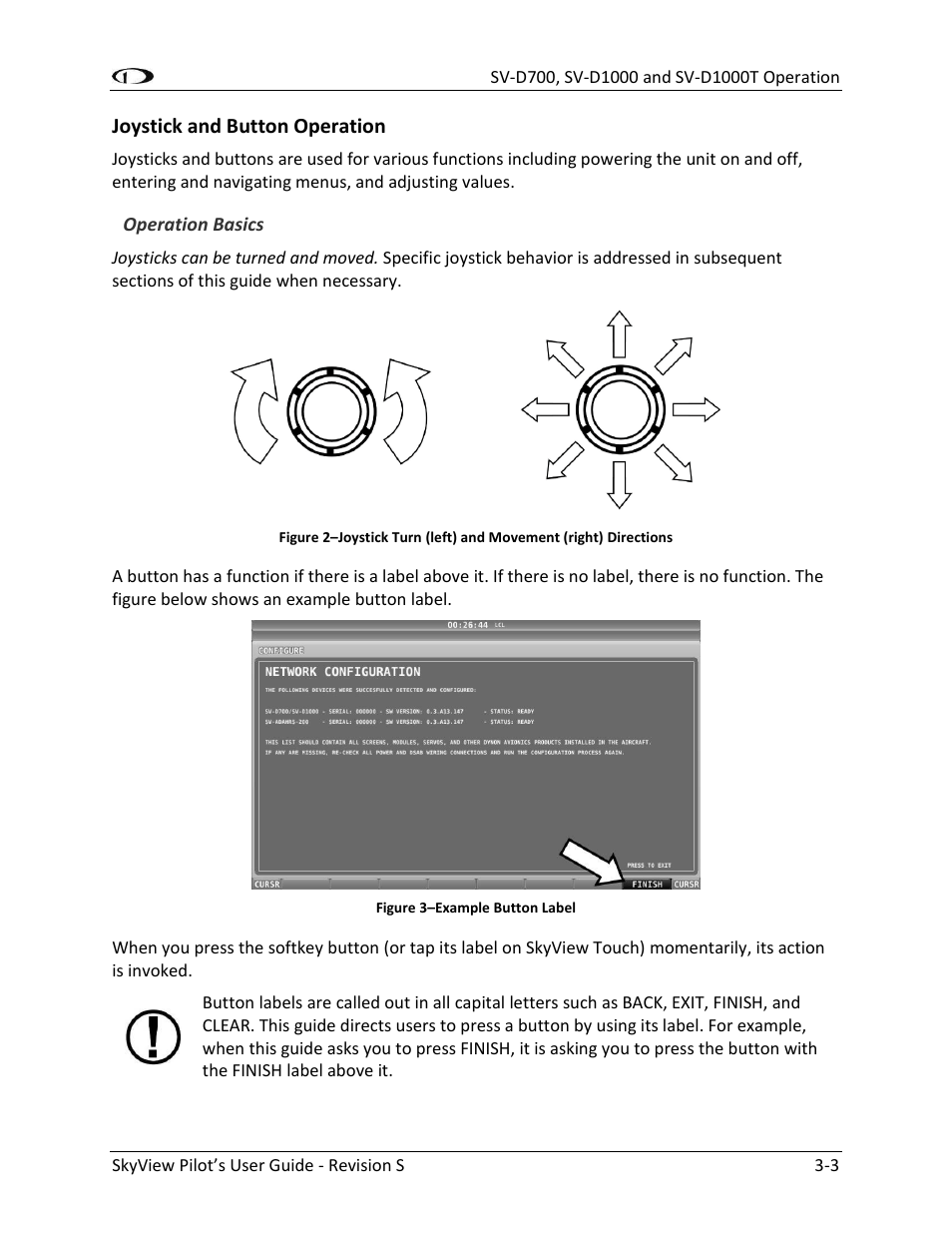 Joystick and button operation -3 | Dynon Avionics SkyView Pilots Users Guide User Manual | Page 29 / 239