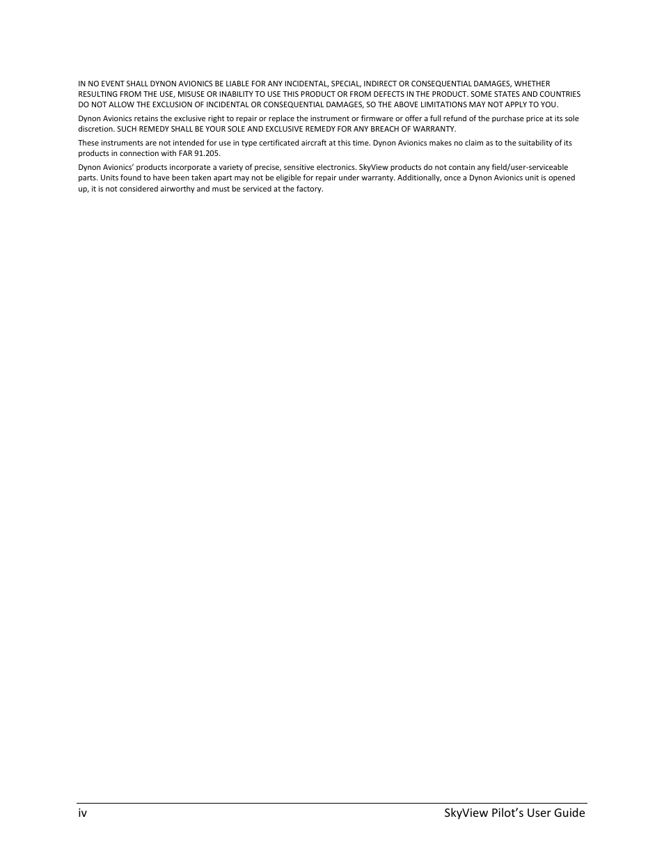 Dynon Avionics SkyView Pilots Users Guide User Manual | Page 4 / 239