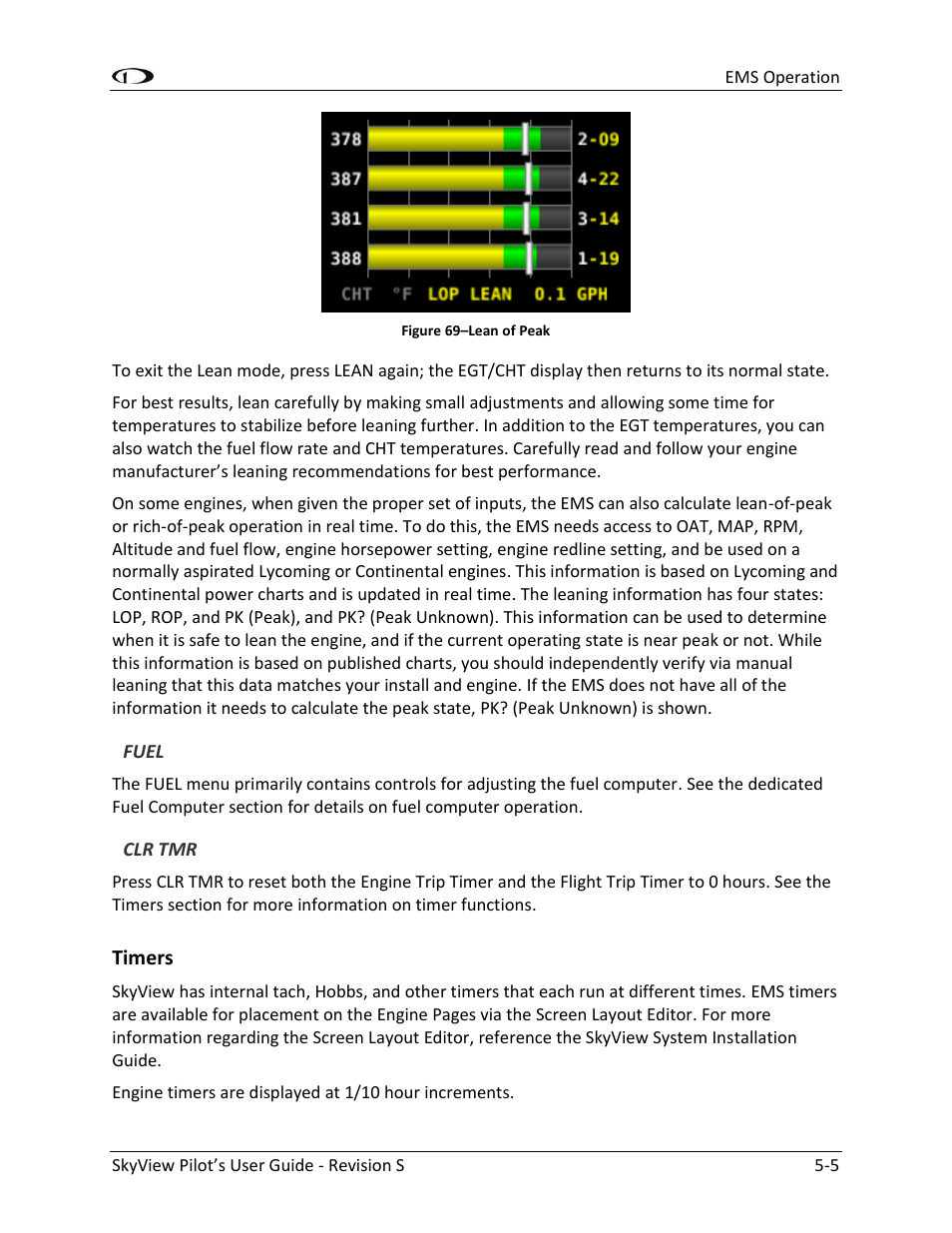 Timers -5, Figure 69 | Dynon Avionics SkyView Pilots Users Guide User Manual | Page 75 / 239